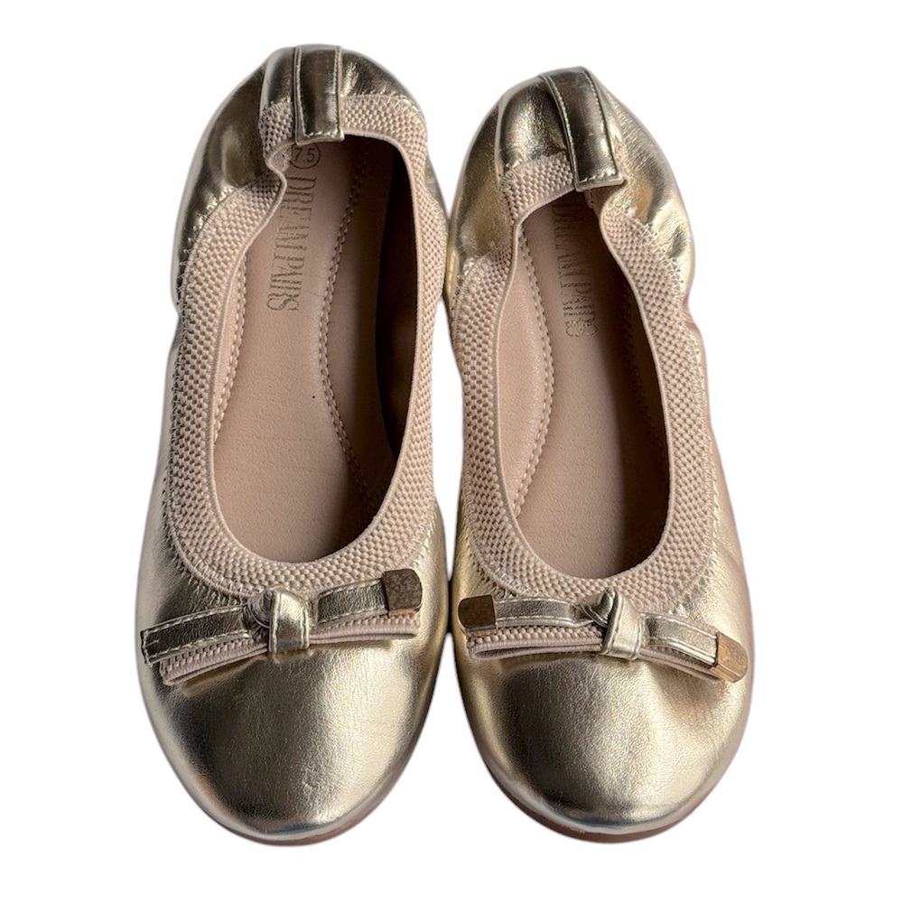 Dream Pairs Gold Metallic Round Toe Cushioned Ballet Flat Wedding Shoes S 7.5